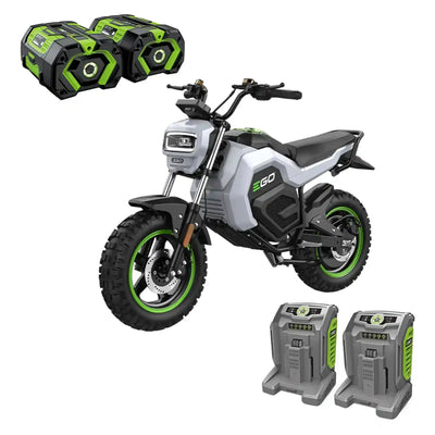 EGO POWER+ 56V Mini Bike KIT
Includes 2 x 7.5Ah Batteries & 2 x Turbo Chargers