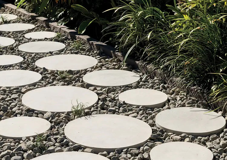 Concrete Pavers mixed with Mixed Stones & Pebbles Available from Australian Landscape Supplies