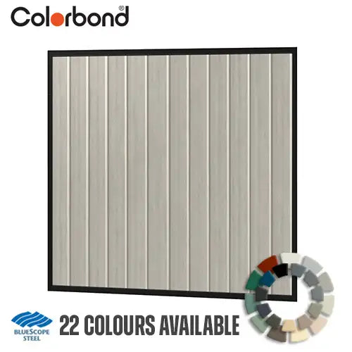 Colorbond Steel Fence Gate - 1720 x 1800mm with Satin Black Frame | Oxworks Available from Australian Landscape Supplies