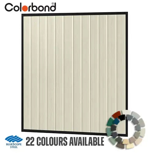 Colorbond Steel Fence Gate - 1720 x 2100mm with Satin Black Frame | Oxworks Available from Australian Landscape Supplies