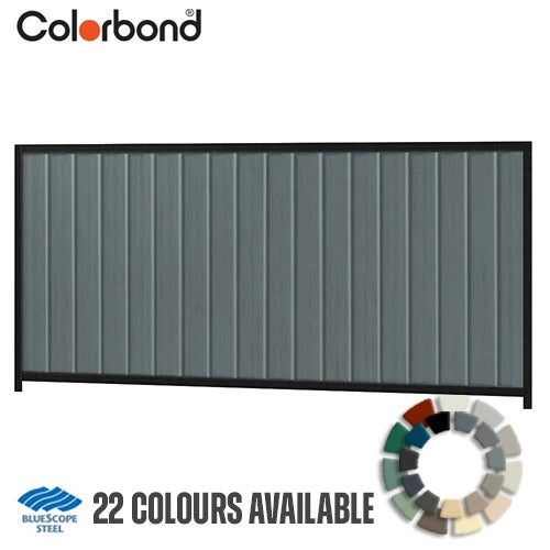 Colorbond Steel Fence Kit - 2400 x 1200mm Satin Black Frame