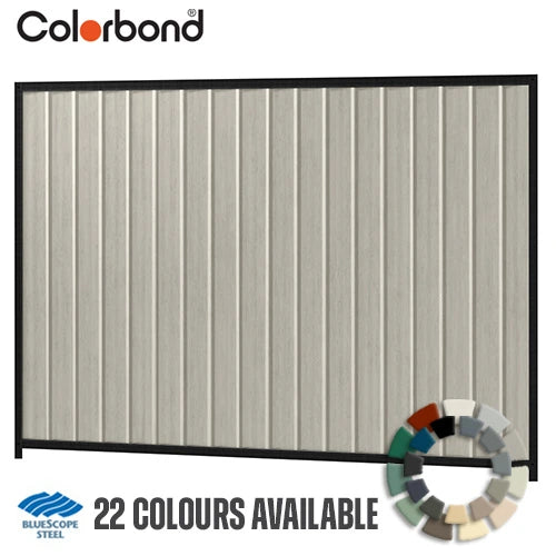 Colorbond Steel Fence Kit - 2400 x 1800mm with Satin Black Frame