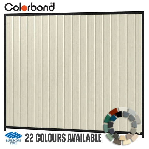 Colorbond Steel Fence Kit - 2400 x 2100mm with Satin Black Frame