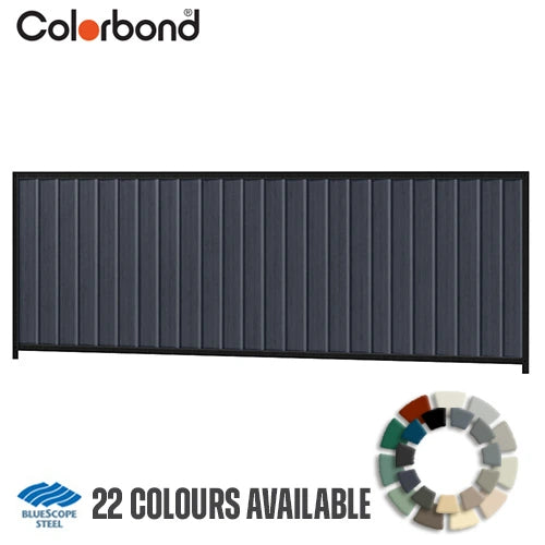 Colorbond Steel Fence Kit - 3180 x 1200mm with Satin Black Frame
