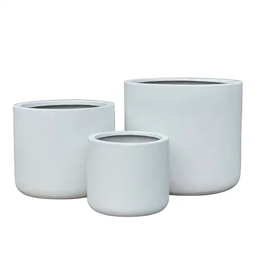 Lightweight Fibreglass Saxon U Pot - White Available from Australian Landscape Supplies