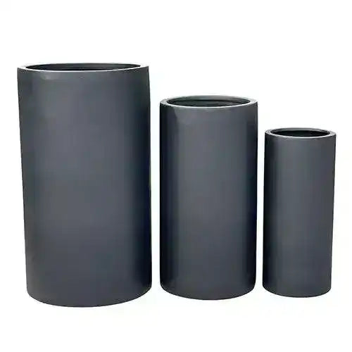 Saxon Cylinder Pot - Charcoal - Australian Landscape Supplies