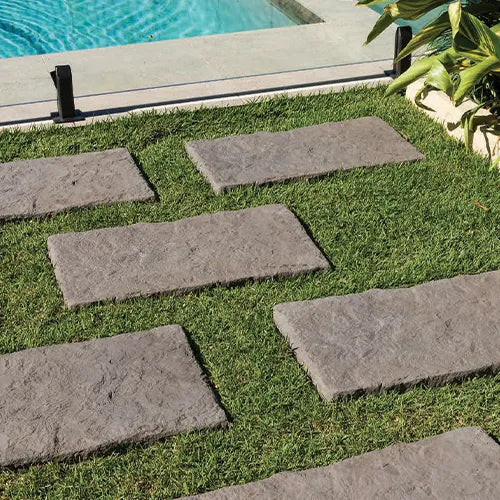 Bush Stone Stepping Stone next to a pool Concrete Paver for Landscaping or the Garden - Edenstone | Australian Landscape Supplies