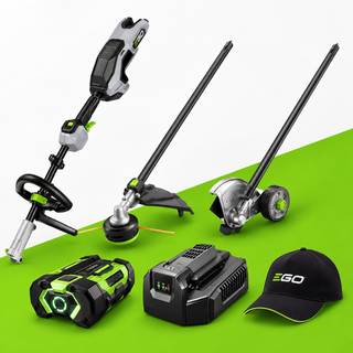Bundle: Multi-Tool Line Trimmer Combo Kit + Edger Attachment + EGO Cap
