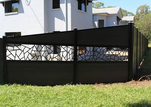 Betta Decorative Fence in black - Fitta fencing kits available from Australian Landscape Supplies
