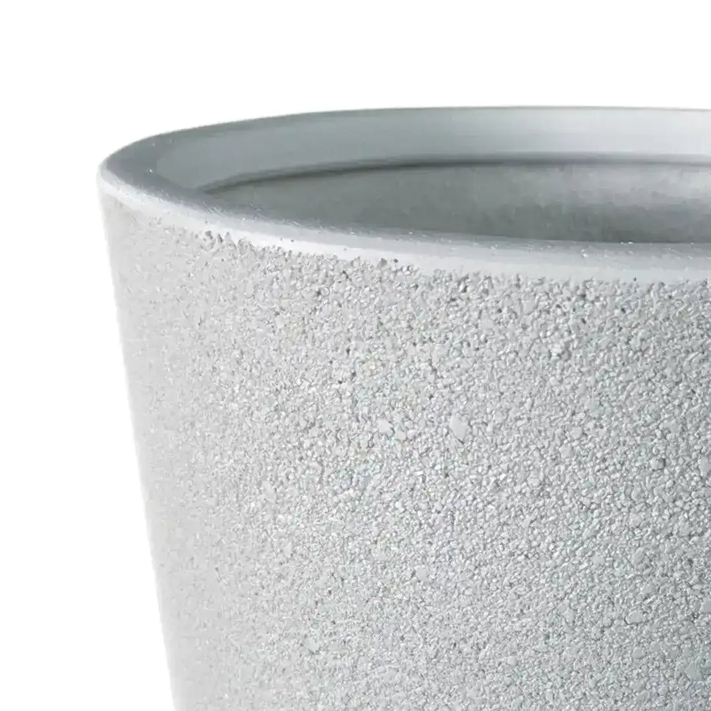 Fynn Lightweight Fibreglass Pot - White Stone - Australian Landscape Supplies