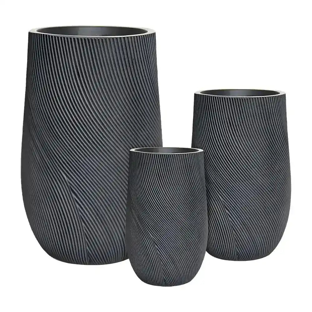 Helix U Pot - Black - Australian Landscape Supplies