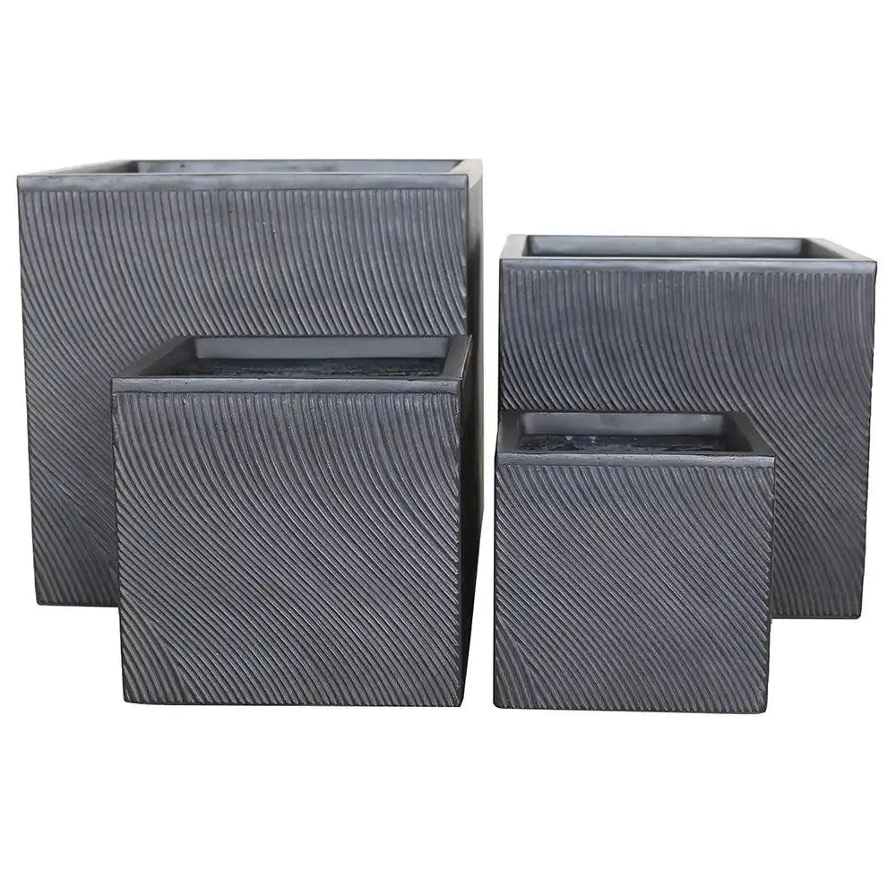 Helix Cube Pot - Black - Australian Landscape Supplies