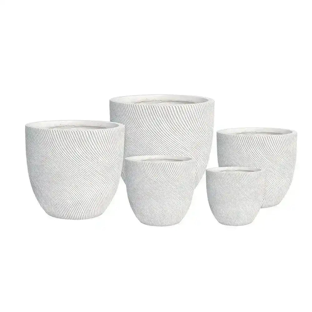 Helix Egg Pot - White - Australian Landscape Supplies
