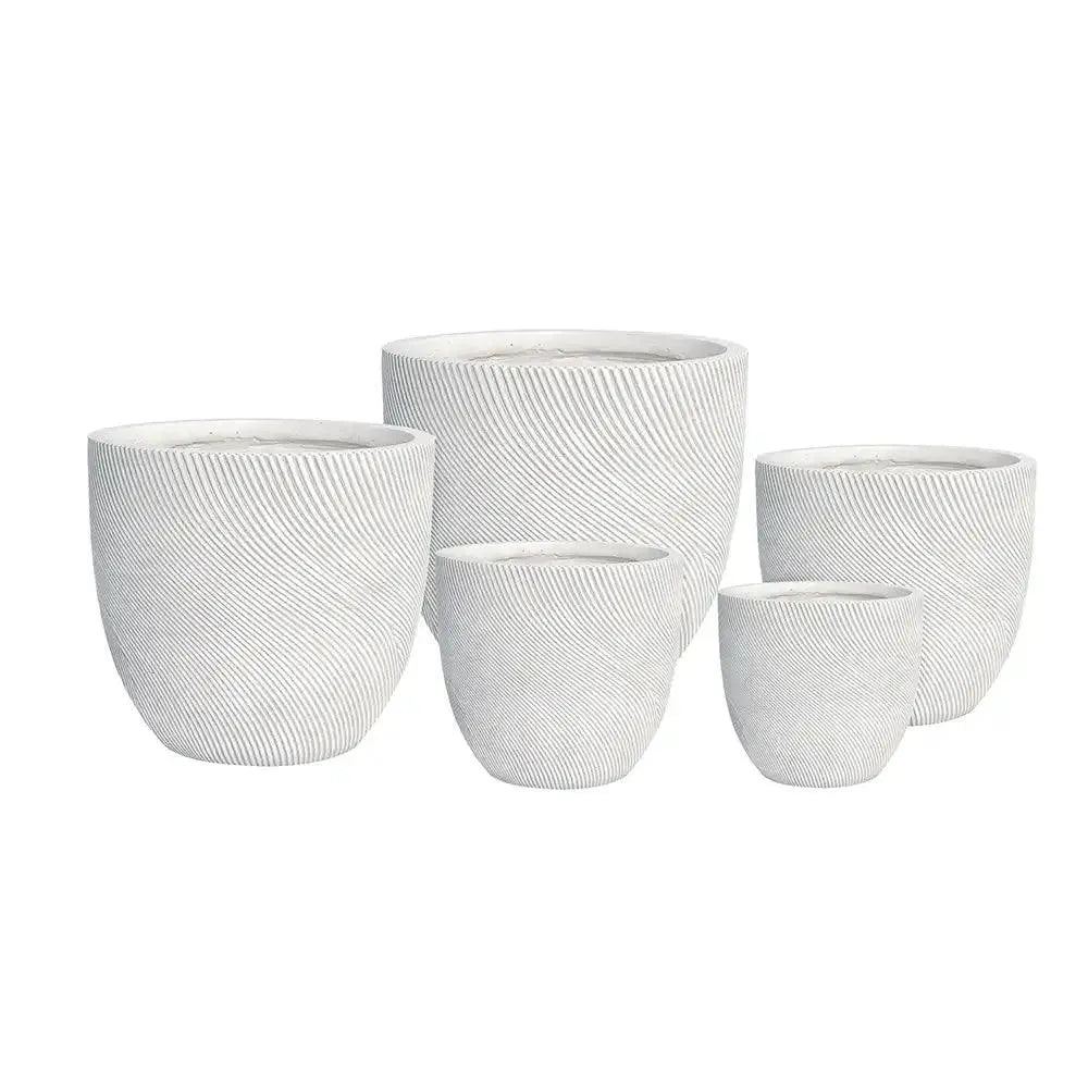 Helix Egg Pot - White - Australian Landscape Supplies