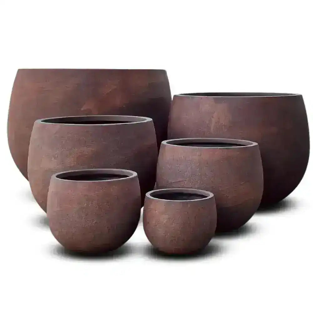 MEGA Belly Lightweight Fibreglass Pot - Rust - Australian Landscape Supplies