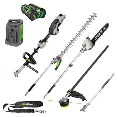 EGO POWER+ 56V Brushless Multi-Tool Power Head with Carbon Fibre Shaft 4pce Attachment KIT