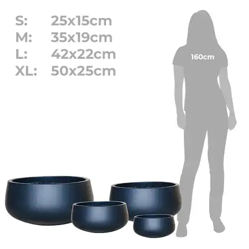 Lightweight Fibreglass Cement Lite Bowl Pot - Black Comp Sheet
