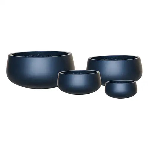 Lightweight Fibreglass Cement Lite Bowl Pot - Black Available from Australian Landscape Supplies