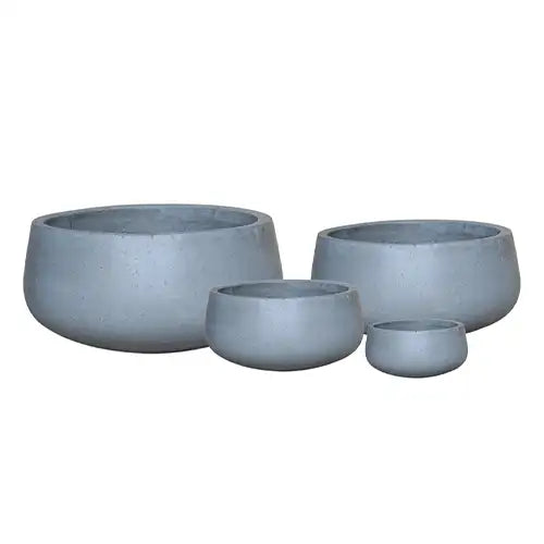 Lightweight Fibreglass Cement Lite Bowl Pot - Cement | Available from Australian Landscape Supplies