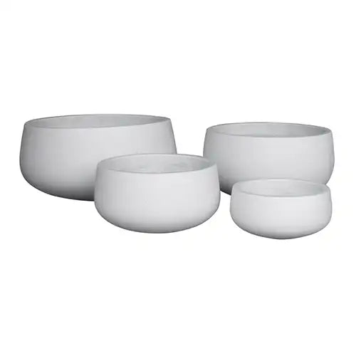 Lightweight Fibreglass Cement Lite Bowl Pot - White Available from Australian Landscape Supplies
