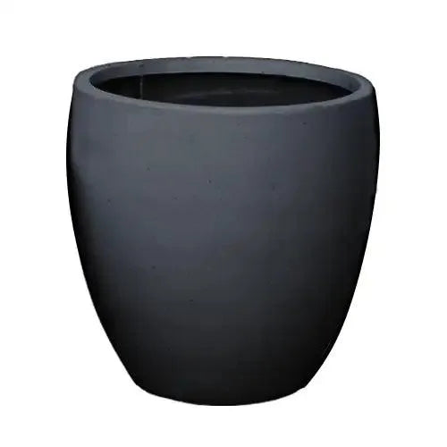 Montague Lightweight Fibreglass Egg Pot - Black Stone - Australian Landscape Supplies