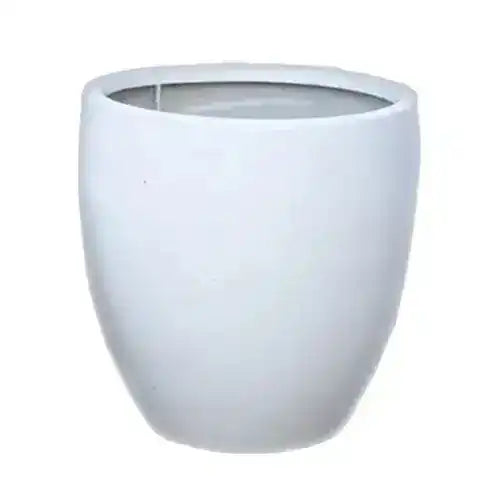 Montague Lightweight Fibreglass Egg Pot - White - Australian Landscape Supplies