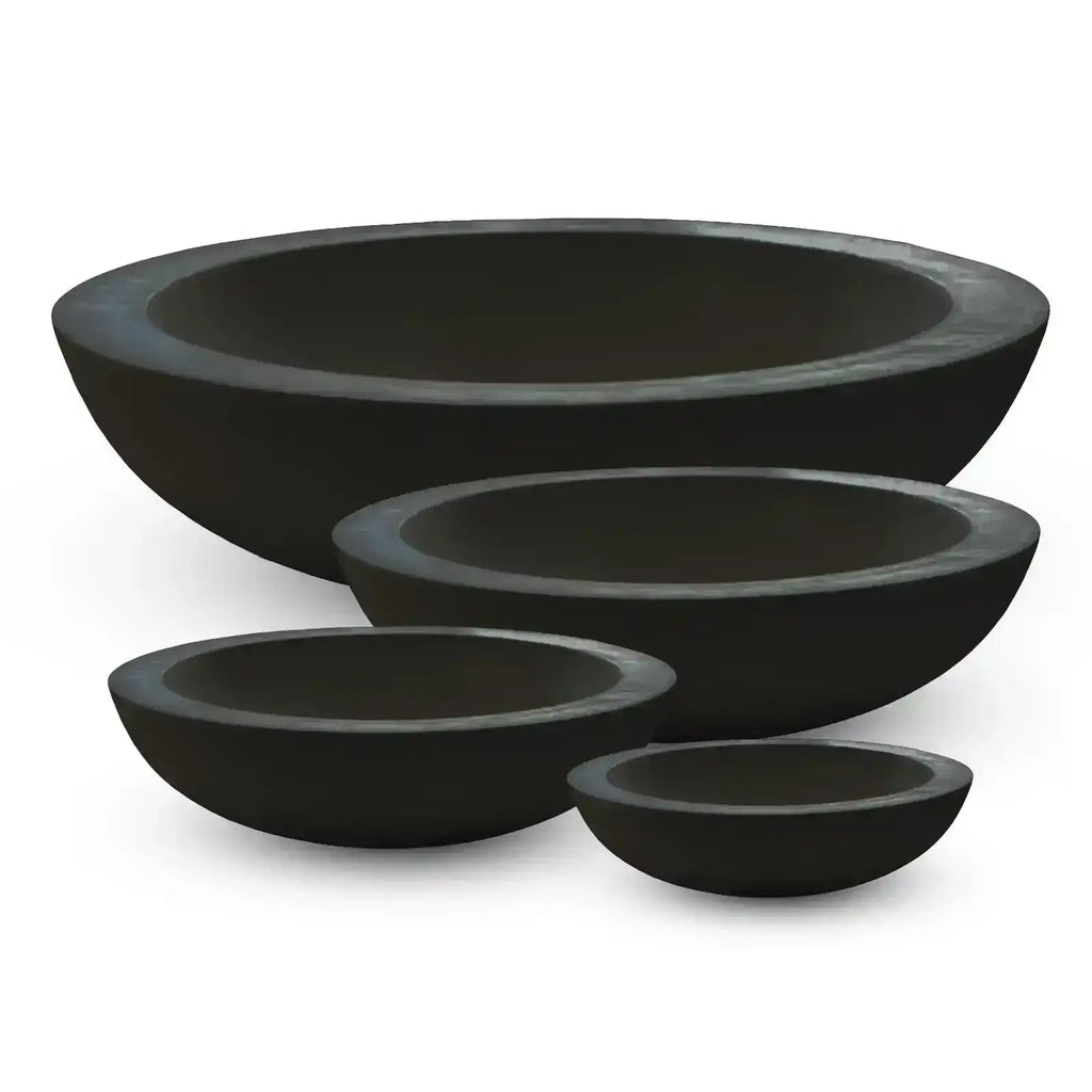 Montague Lightweight Fibreglass Bowl - Black - Australian Landscape Supplies