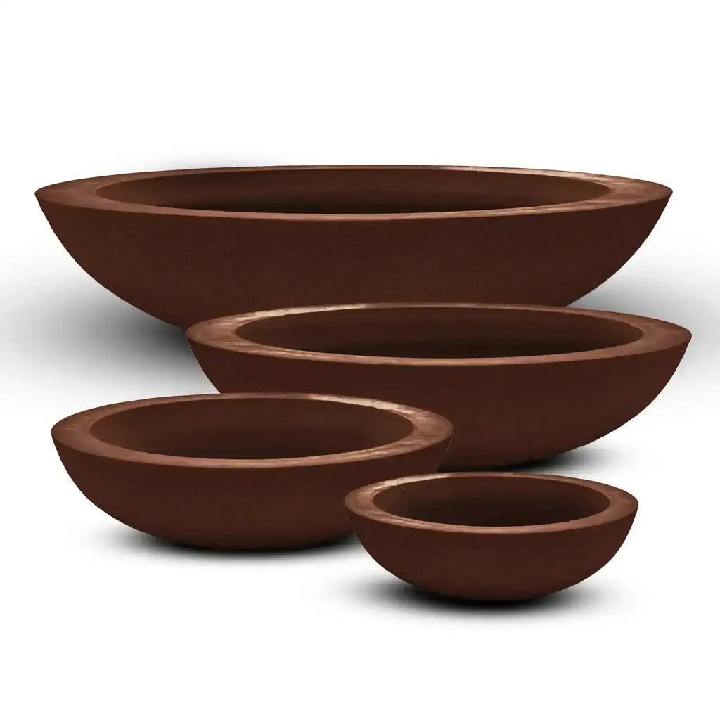 Montague Lightweight Fibreglass Bowl - Rust - Australian Landscape Supplies