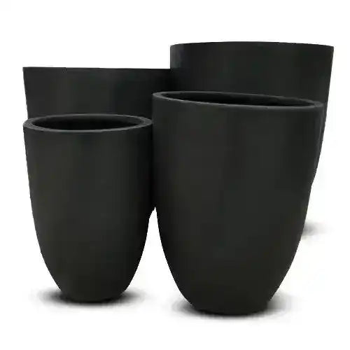 Chambers Lightweight Fibreglass U Pot - Black - Australian Landscape Supplies
