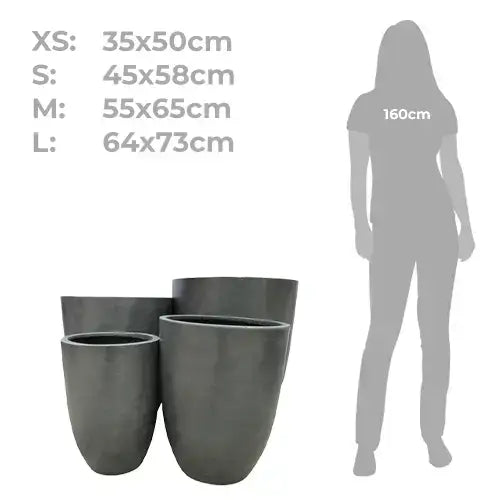 Lightweight Fibreglass Chambers U Pot - Dark Grey Available from Australian Landscape Supplies