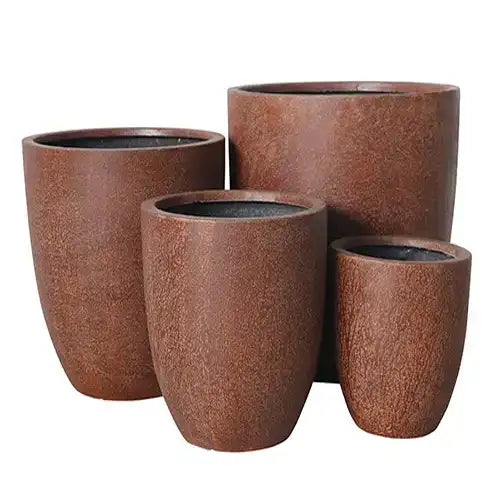 Lightweight Fibreglass Chambers U Pot - Rust Available from Australian Landscape Supplies