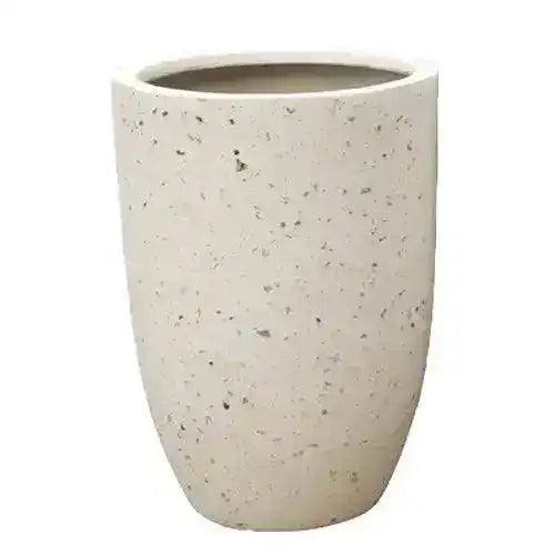 Chambers Lightweight Fibreglass U Pot - Sea White Terrazzo - Australian Landscape Supplies