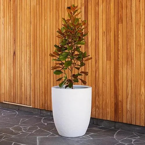 Chambers Lightweight Fibreglass U Pot - White Stone - Australian Landscape Supplies