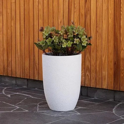 Chambers Lightweight Fibreglass U Pot - White Stone - Australian Landscape Supplies
