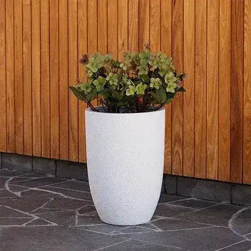 Chambers Lightweight Fibreglass U Pot - White Stone - Australian Landscape Supplies