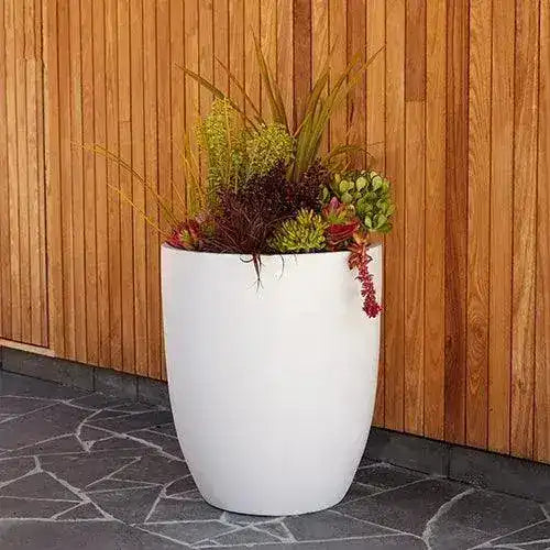 Chambers Lightweight Fibreglass U Pot - Plain White - Australian Landscape Supplies