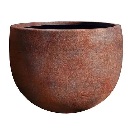 Lightweight Fibreglass MEGA Belly Pot - Rust Available from Australian Landscape Supplies