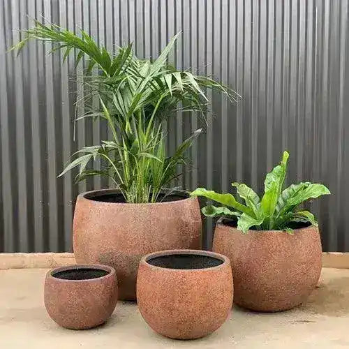 MEGA Belly Lightweight Fibreglass Pot - Rust - Australian Landscape Supplies