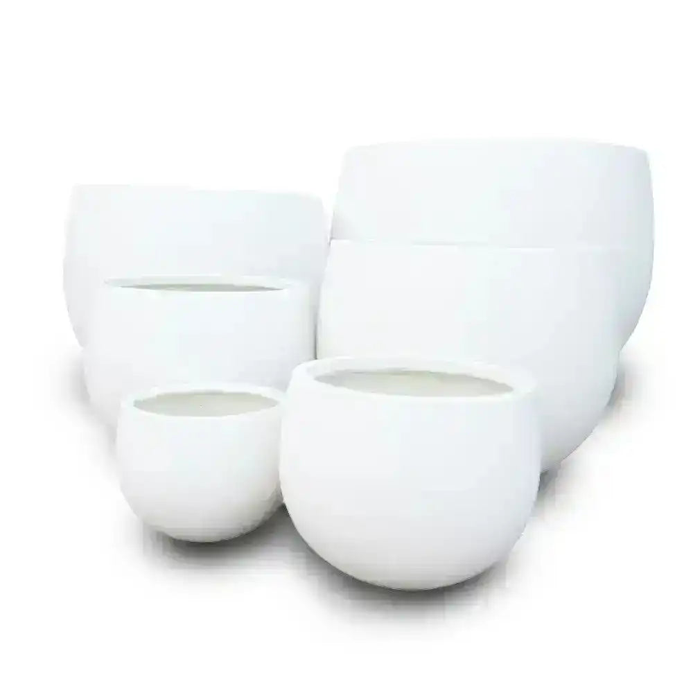 MEGA Belly Pot Lightweight Fibreglass - Pure White - Australian Landscape Supplies