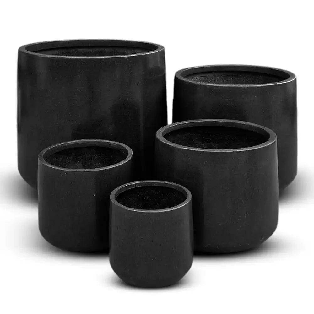 Modstone Cylinder Pot - Black - Australian Landscape Supplies
