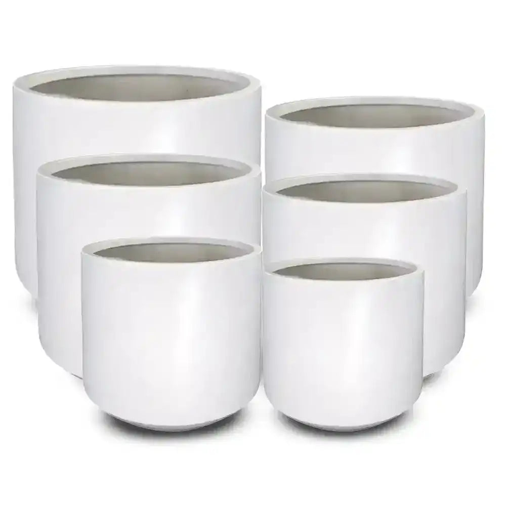 Fynn Lightweight Fibreglass Pot - Pure White - Australian Landscape Supplies