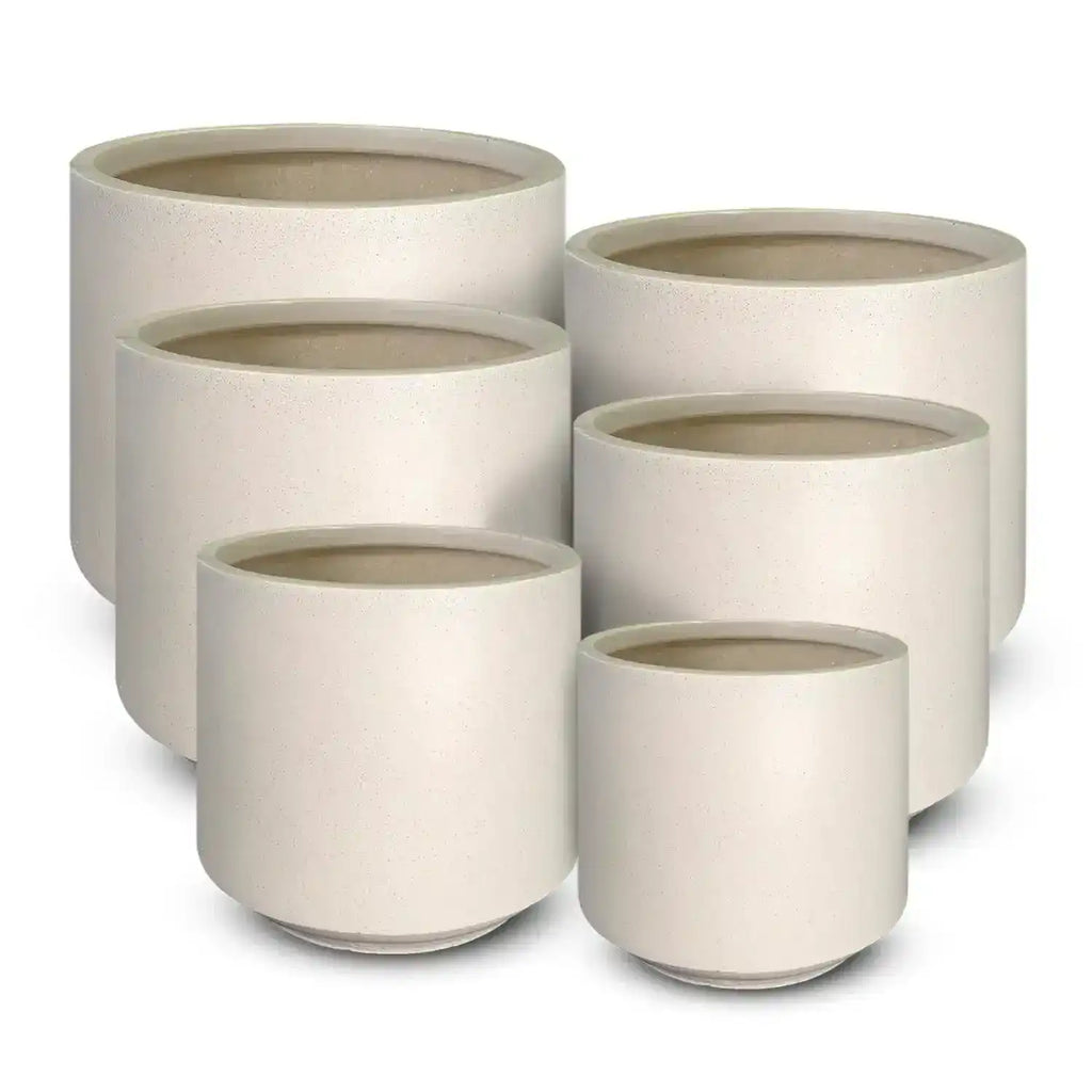Fynn Lightweight Fibreglass Pot - White - Australian Landscape Supplies