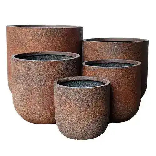 Ellie Lightweight Fibreglass Pot - Rust - Australian Landscape Supplies
