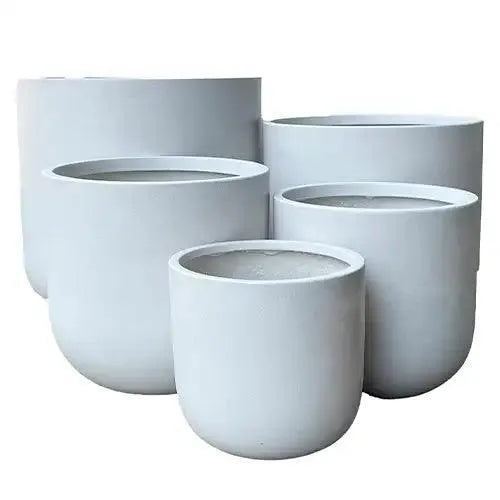 Ellie Lightweight Fibreglass Pot - White - Australian Landscape Supplies