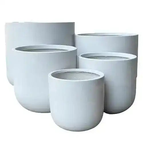 Ellie Lightweight Fibreglass Pot - Pure White - Australian Landscape Supplies