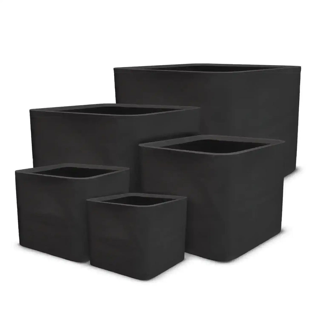 Firenze Square Pot - Black - Australian Landscape Supplies