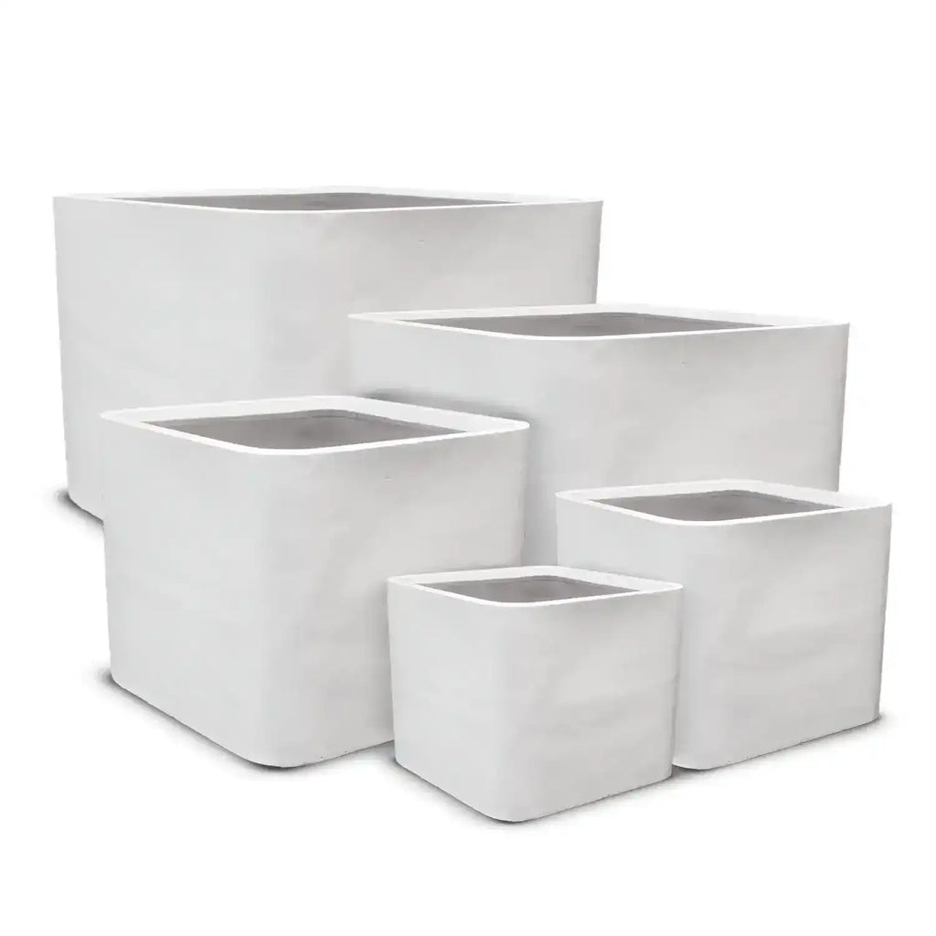 Firenze Square Pot - Pure White - Australian Landscape Supplies