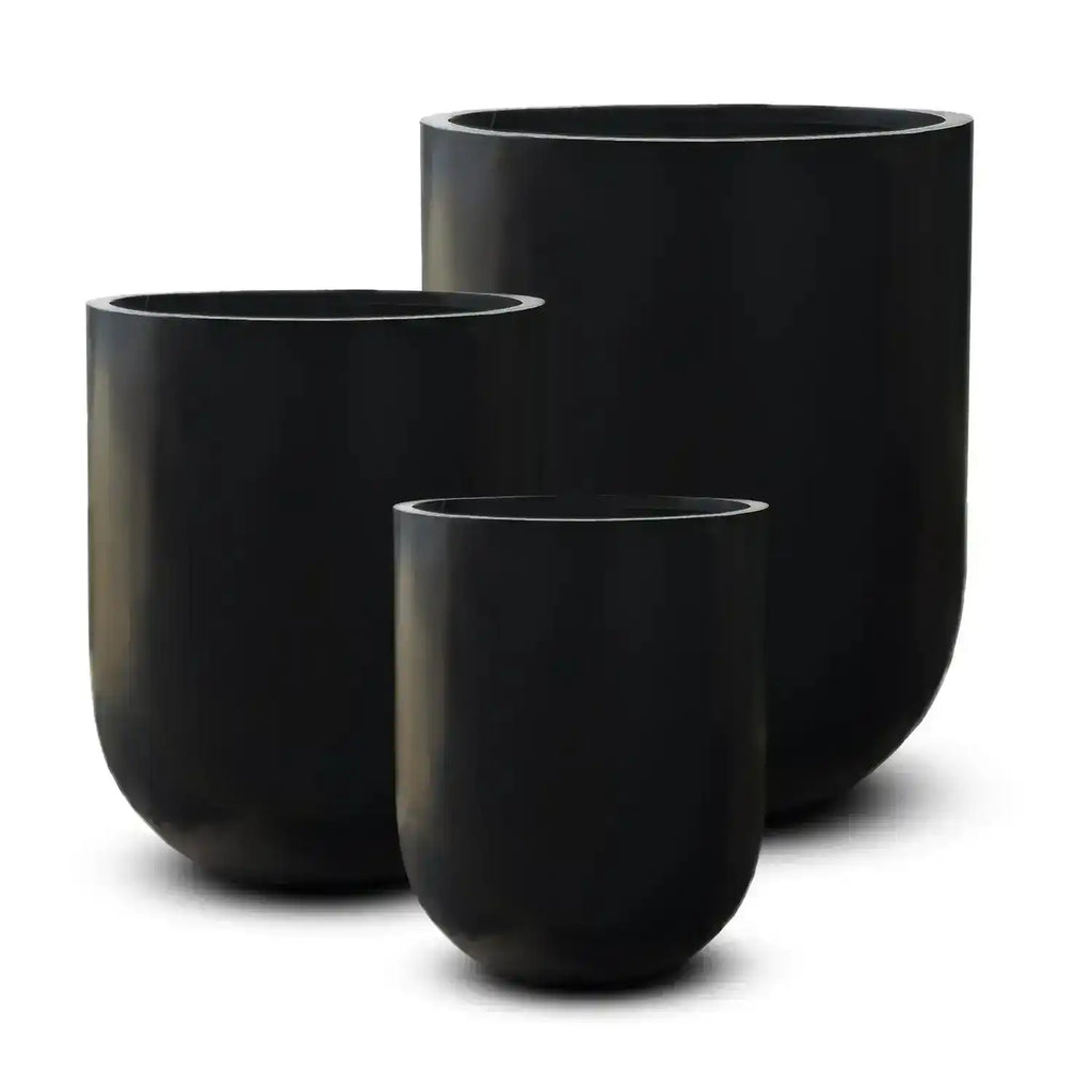 Normandy Pot - Black - Large Pot - Australian Landscape Supplies