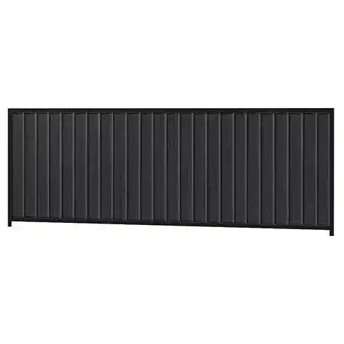 Colorbond Steel Fence Kit 3.18x1.2m with Satin Black Frame