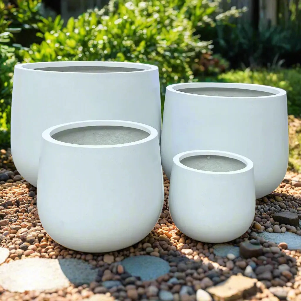 Odyssey Drum Pot - White - Australian Landscape Supplies